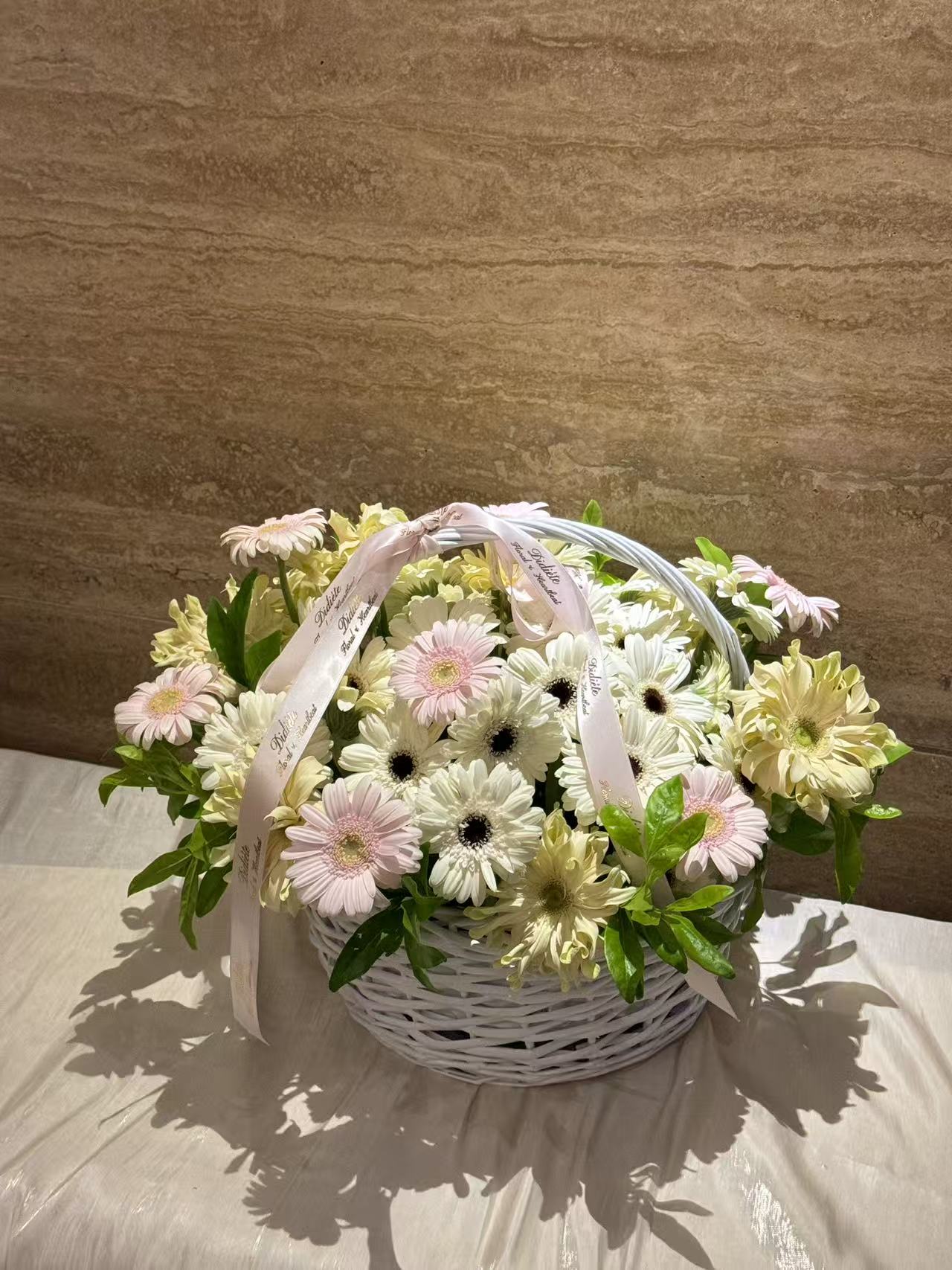 Blush Daisy Garden Basket