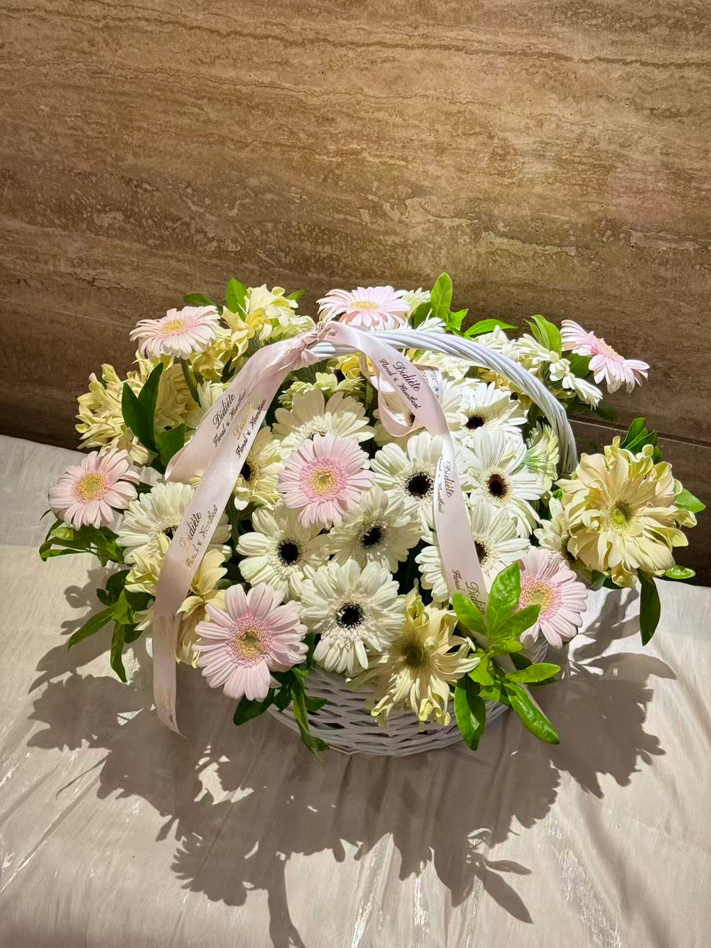 Blush Daisy Garden Basket
